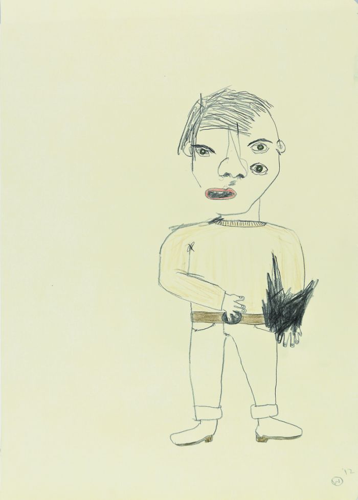 Click the image for a view of: Wilhelm Saayman. Untitled. 2012. Pencil, coloured pencil on paper.